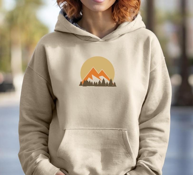 Nature Hoodie Nature Lover Gift Outdoor Adventure Apparel Cozy Forest Sweatshirt Forest Sunset Hooded Top Mountain Lover Hooded Hoodie – Everyday Comfort · Trending Graphic Apparel