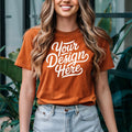 Burnt Orange Bella Canvas 3001 Mockup T shirt Mockup 3001 Bella Canvas Shirt Model Mockup Burnt Orange Bella Canvas T Shirt Mockup Graphic Tee – Aesthetic Look · Great Gift For Fans