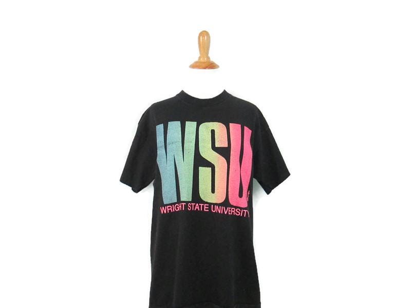 Wright State University Vintage Single Stitch Shirt Large Cotton College Tee Graphic Tee – Fan Favorite · Great Gift For Fans