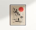 Japanese Fisherman Rising Sun Wall Art Japan Art Nature Landscape Poster Asian Calmness Scenery Aesthetic Decor Zen Wall Art Gift Graphic Tee – Easygoing Wear · Great Gift For Fans