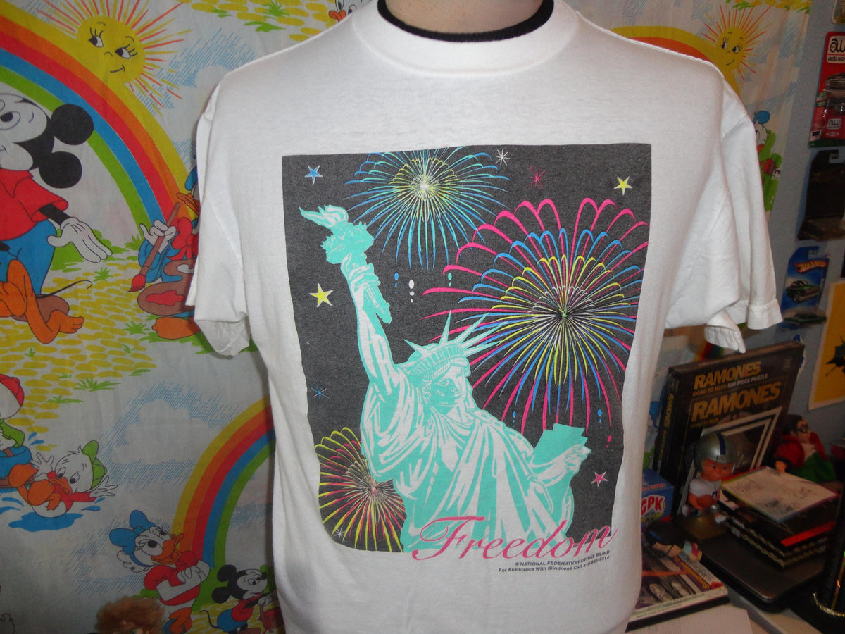 Vintage 9039s National Federation Of The Blind Statue Of Liberty T Shirt Size M Graphic Tee – Aesthetic Look · Must-Have Style