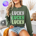 Lucky Sweatshirt Shamrock Sweatshirt St Pattys Day Sweatshirt Cute St Patrick39s Day St Patrick39s Day Gift Irish Sweatshirt Sweatshirt – Fan Favorite · Top Pick For Any Outfit