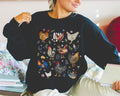 Cute Boho Chicken Sweatshirt for Friend Who Raises Chickens Nineties Throwback Farm Animals with Flowers and Butterflies Soft Girl Style Sweatshirt – Easygoing Wear · Great Gift For Fans