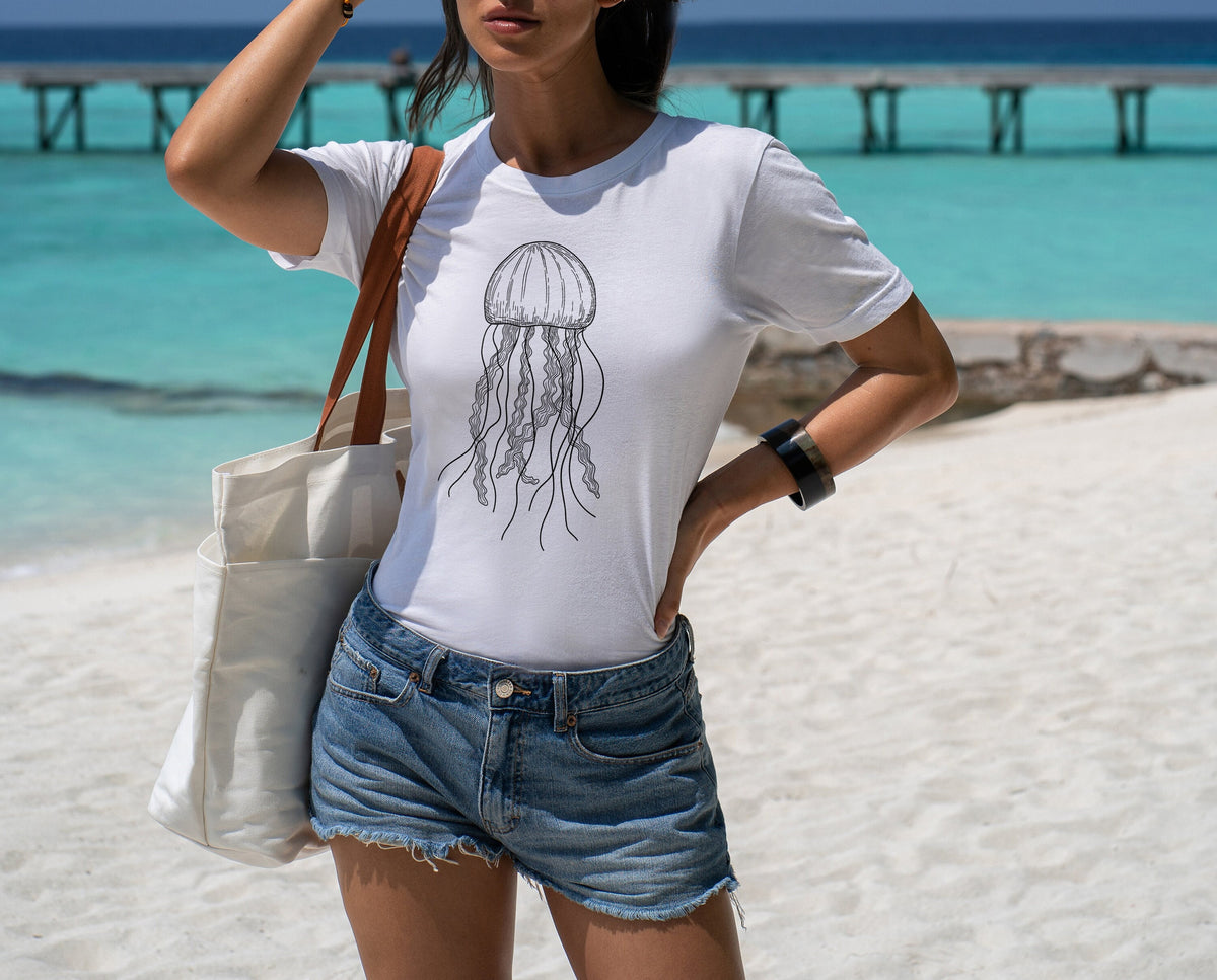 Jellyfish TShirt Seaside Nautical Shirt Beach TShirt Summer TShirt Marine Print TShirt Graphic Tee – Aesthetic Look · Perfect For Daily Wear