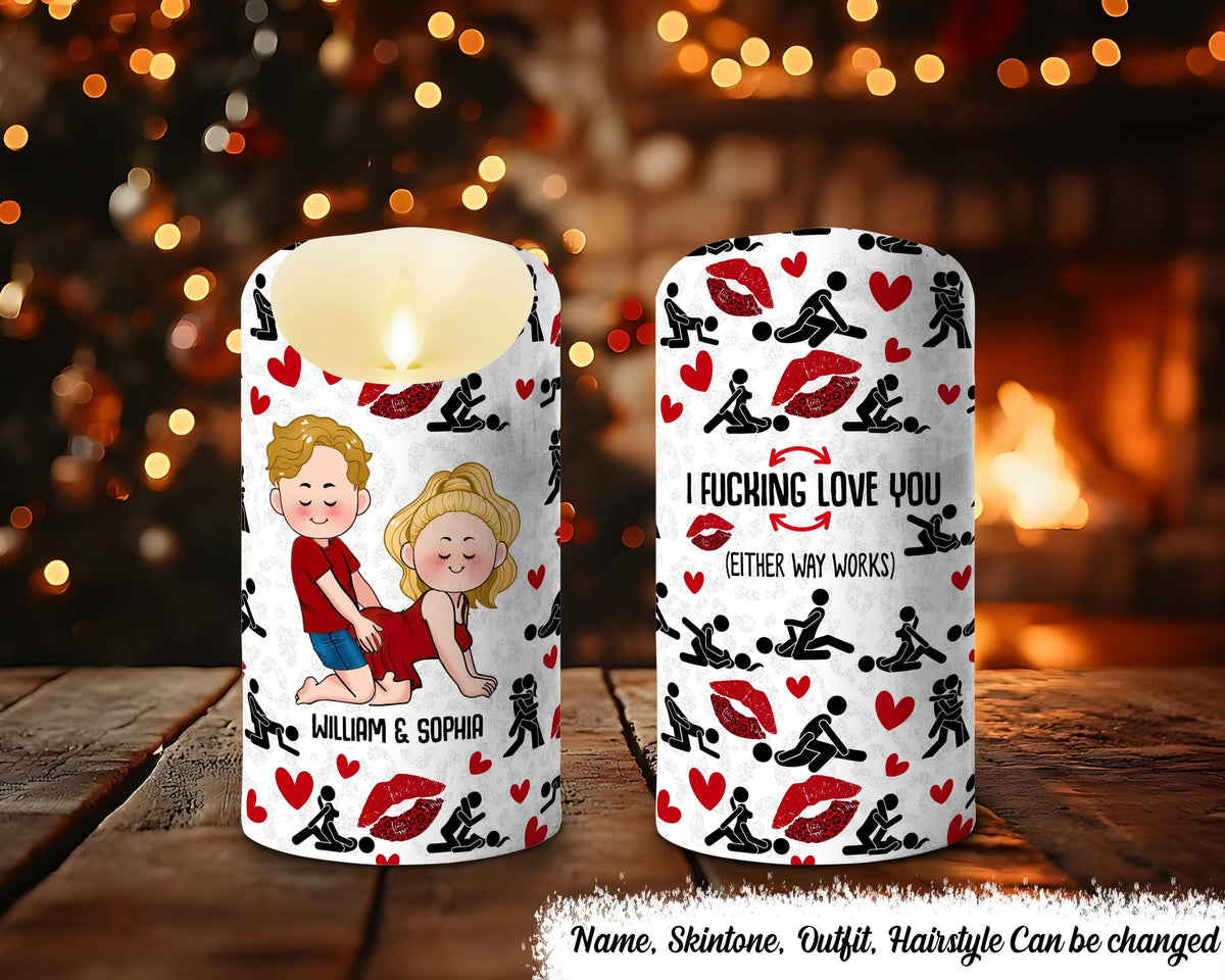 Custom I F king Love You Personalized Custom Couples Flameless Candle Valentine39s Day Anniversary Gifts For Him Girlfriend Boyfriend Graphic Tee – Everyday Comfort · Trending Graphic Apparel