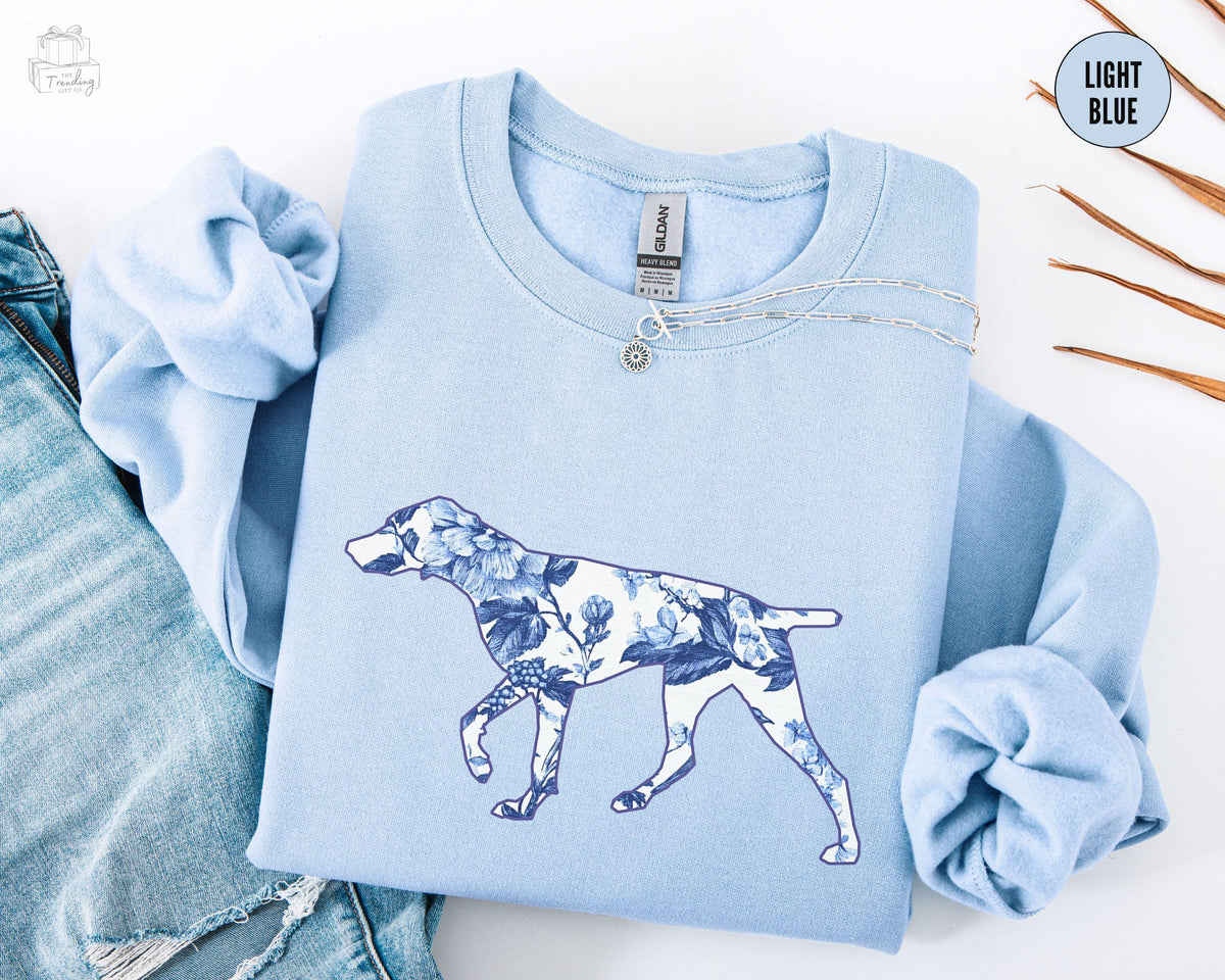 Blue Floral German Shorthaired Pointer Sweatshirt Toile Pointer Crewneck German Pointer Mom Sweater Shorthaired Pointer Mama Gift Sweatshirt – Feel-Good Design · Must-Have Style