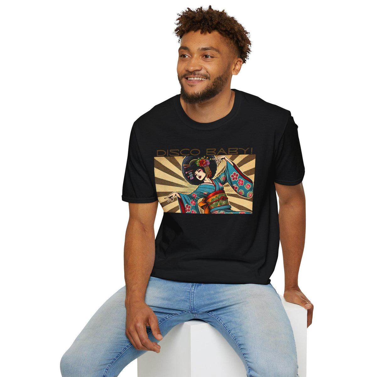 Disco Baby Shirt Disco Dancing Geisha T Shirt Retro 7039s Vibe Tee Vintage Seventies Casual Dancing Queen Afro Graphic Tee – Bold Style · Perfect For Daily Wear
