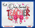 Teacher Valentine Png One Loved Teacher Png Valentine39s Day Png Teacher Coquette Bow Png Valentine Teacher Png Retro Teacher Shirt Png Graphic Tee – Bold Style · Top Pick For Any Outfit