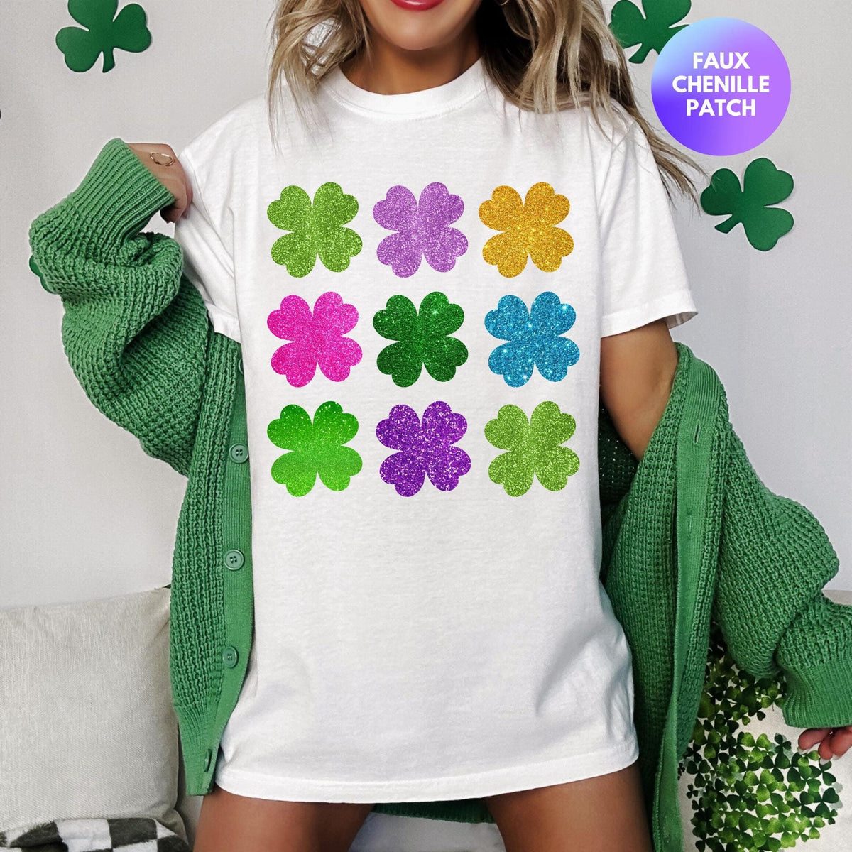 Faux Chenille Patch Lucky Shirt Funny St Patrick39s Day Shirt Retro St Patrick39s Day Shirt St Pattys Day Shirt St Patricks Day Graphic Tee – Easygoing Wear · Great Gift For Fans