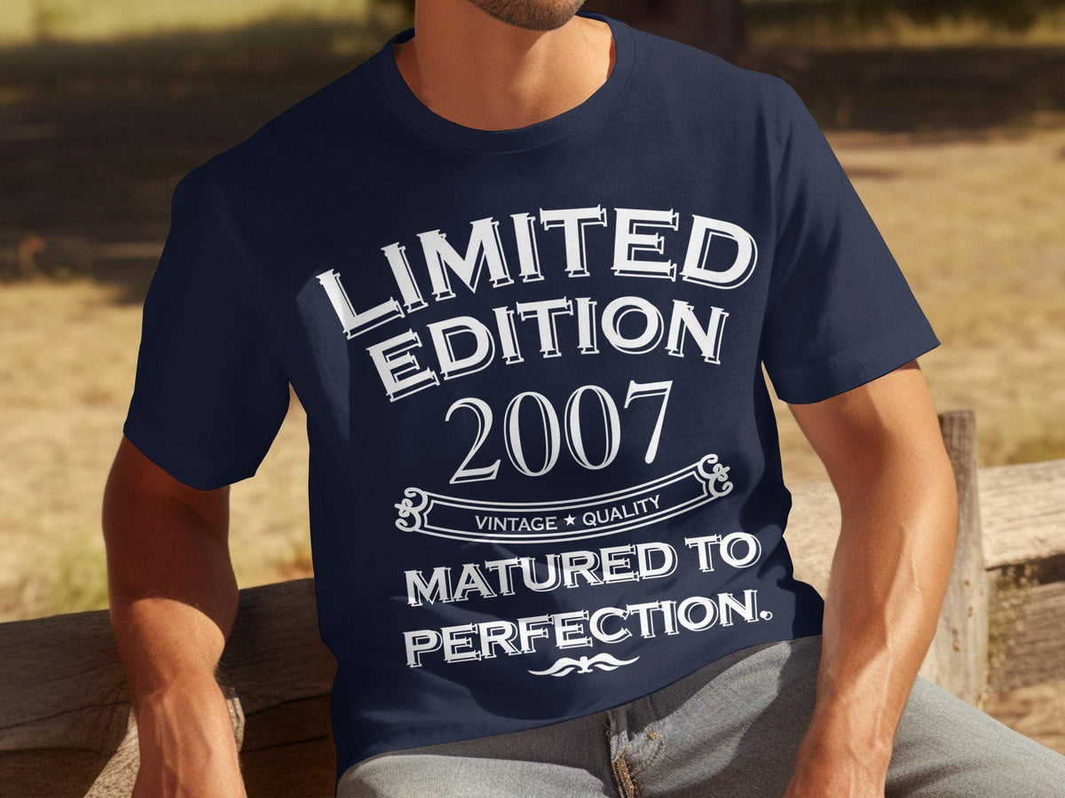18th Birthday Gifts For Son Eighteen Limited Edition Year 2007 Matured To Perfection Funny 18 Year Old Shirt Tee T Shirt Graphic Tee – Fan Favorite · High-Quality Print