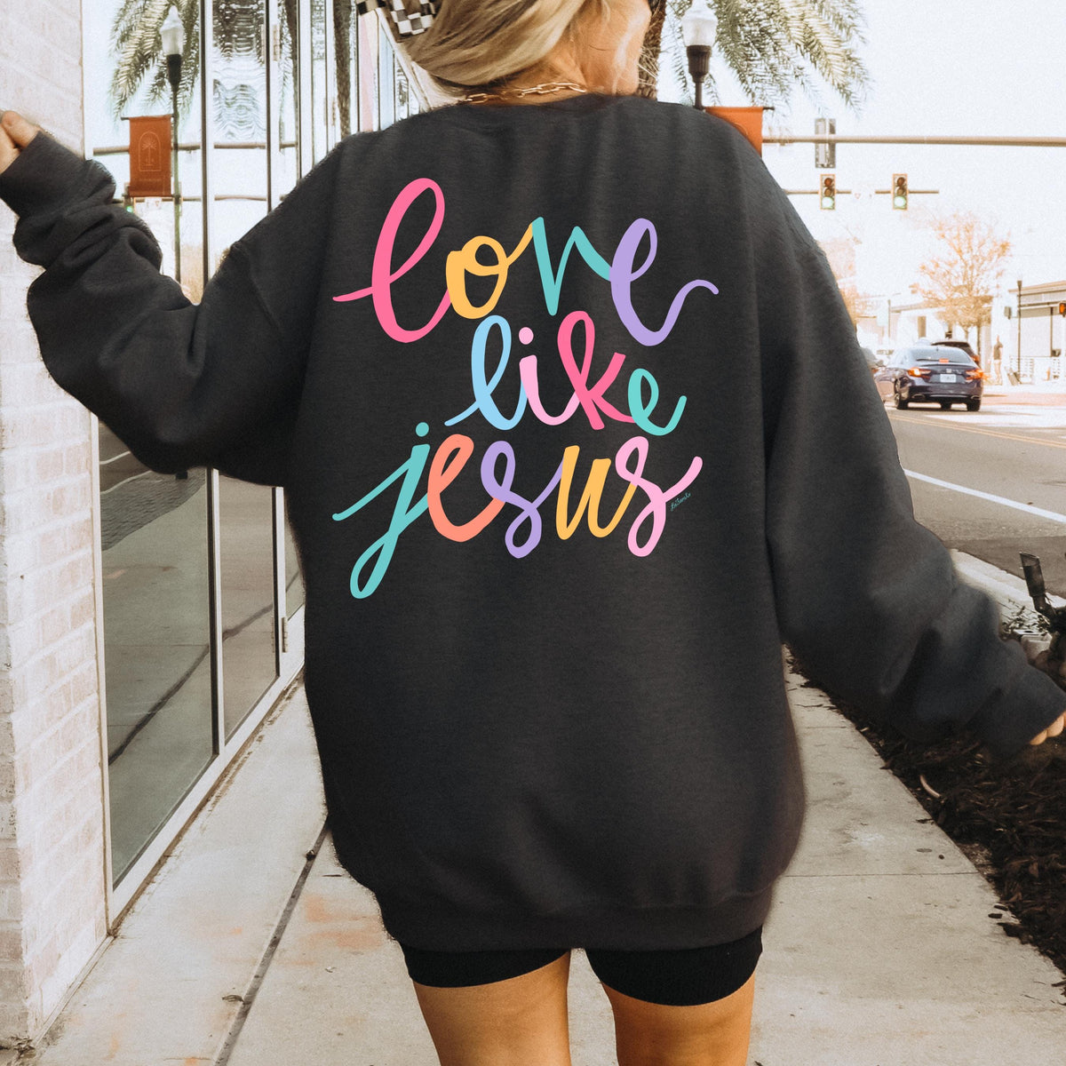 Love Like Jesus Christian Clothes Religious Sweatshirt Back and Front Print Christian Aesthetic Christian Apparel Christian Streetwear Sweatshirt – Warm & Stylish · Trending Graphic Apparel