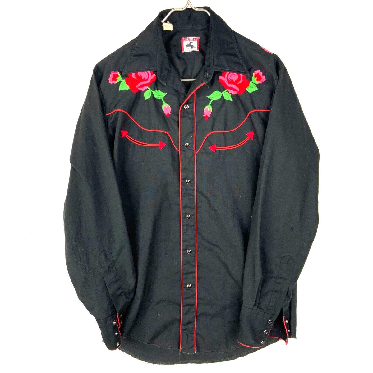 Vintage Floral Roses Western Shirt Small Black Pearl Snap Long Sleeve Graphic Tee – Easygoing Wear · Trending Graphic Apparel