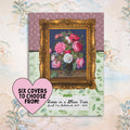 Cute Floral Hardcover Notebook with Famous Flower Paintings Roses in a Glass Vase Sunflowers by Claude Monet Eelke Eelkeman Lined Journal Graphic Tee – Aesthetic Look · Trending Graphic Apparel