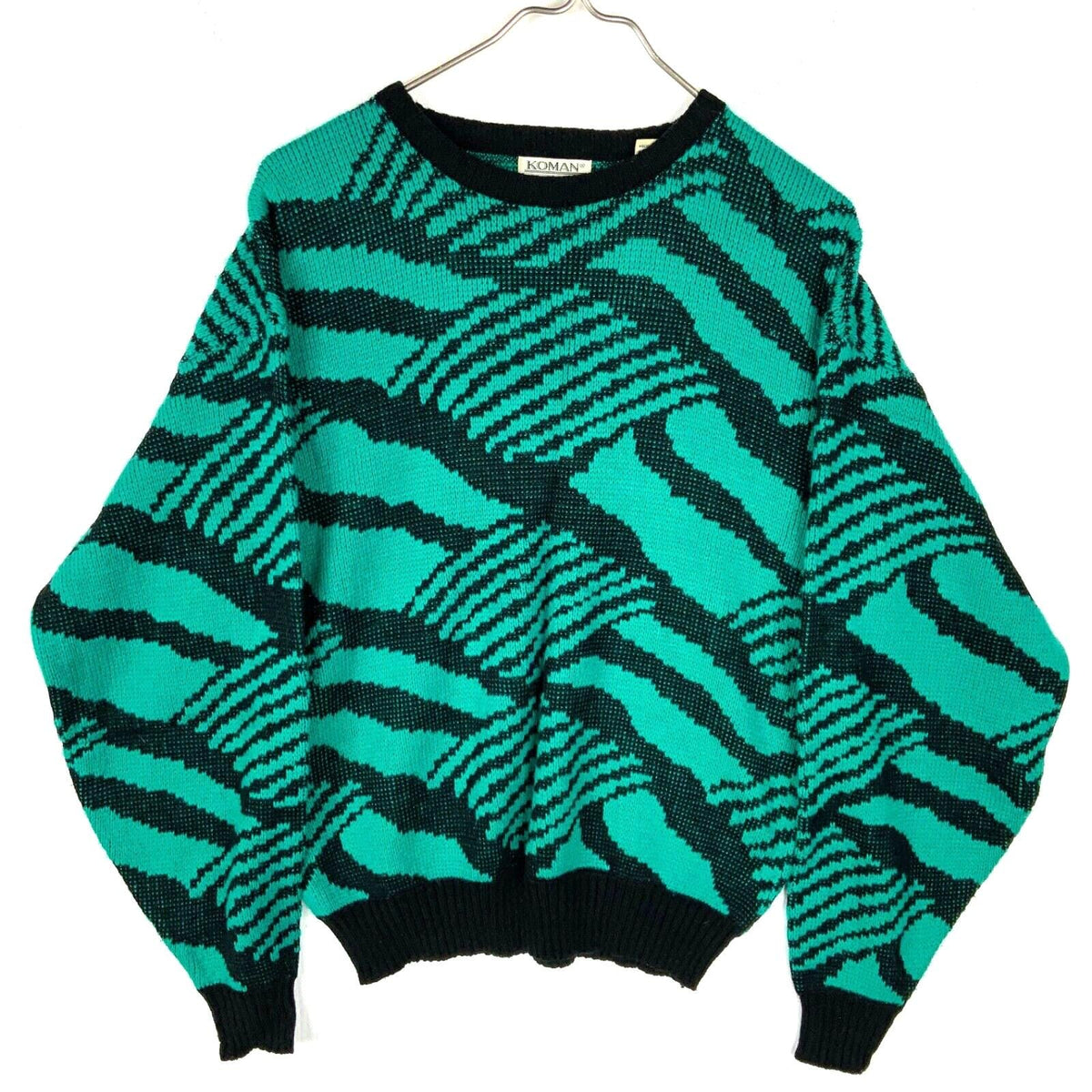 Vintage Grandma Knit Sweater Womens Size Medium Green Patterned Graphic Tee – Easygoing Wear · Must-Have Style