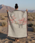 Japanese Woven Blanket Cherry Blossom Mountain Throw Torii Gate Blanket Japanese Art Cotton Throw Sakura Woven Tapestry Fringed Decor Graphic Tee – Warm & Stylish · Trending Graphic Apparel