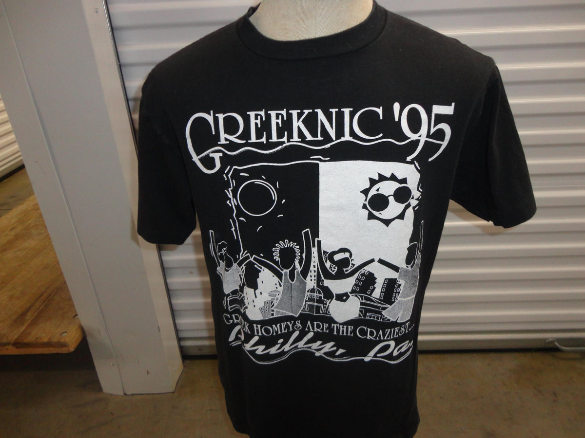 Vintage 9039s Greeknic 1995 College Fraternity Sorority Philadelphia Rap Hip Hop Black T Shirt M Graphic Tee – Bold Style · Trending Graphic Apparel
