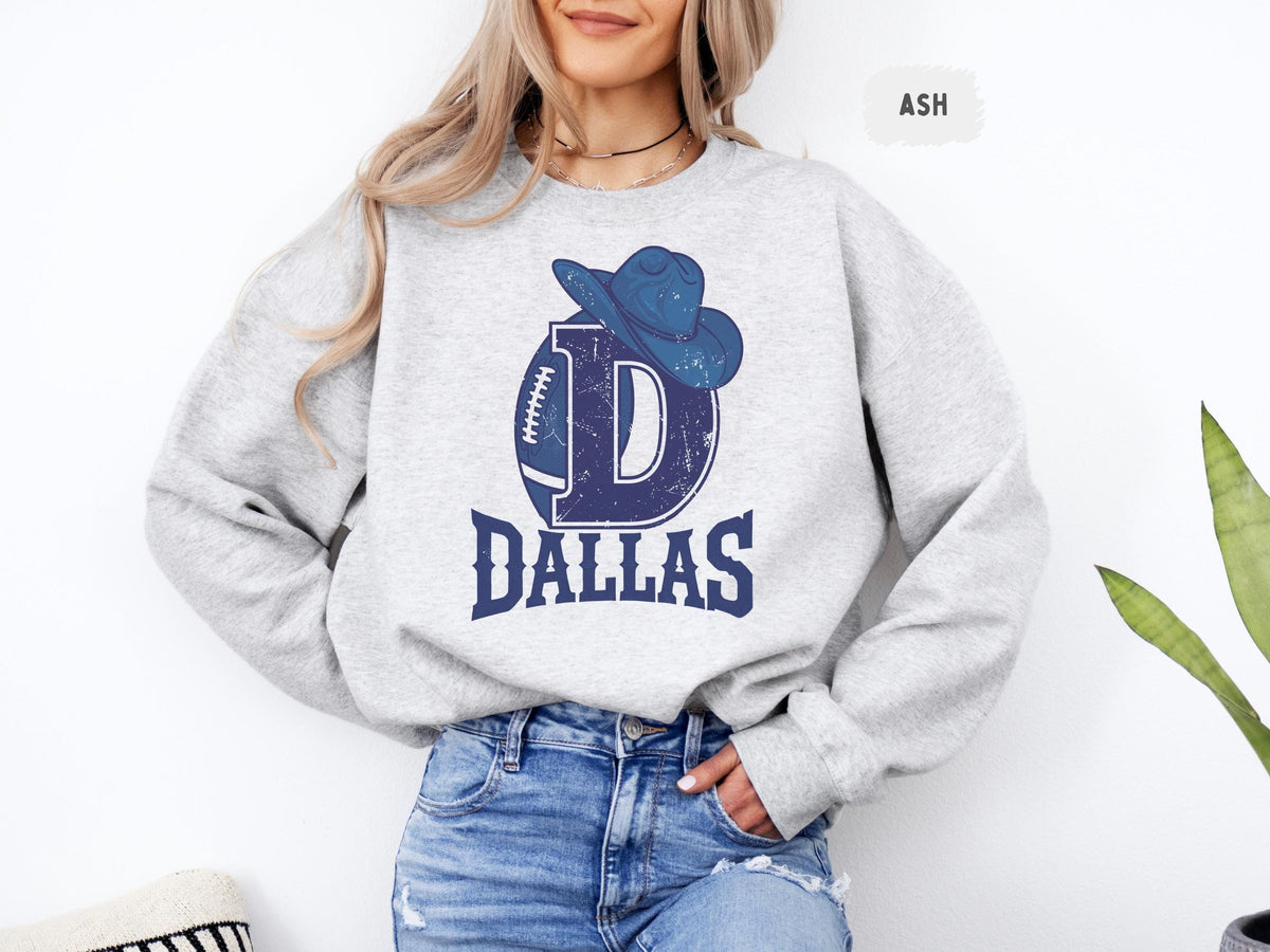 Dallas Football Sweatshirt Unisex Crewneck Team Fan Apparel Sports Fan Gift Cowboy Game Day Gear Football Sweatshirt Sweatshirt – Cozy Vibes · Must-Have Style