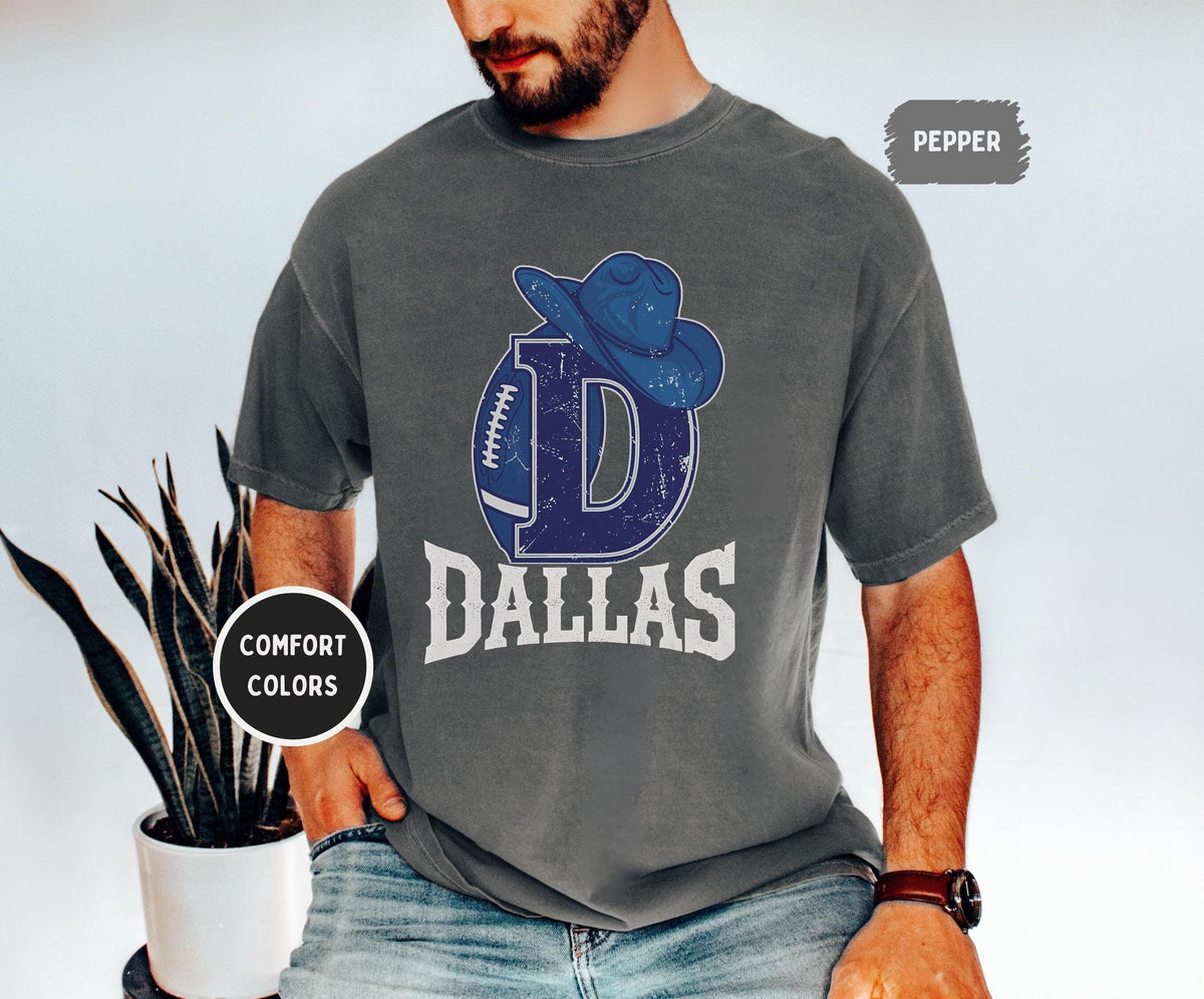 Dallas Football Comfort Colors Unisex Tshirt GarmentDyed Tee Team Shirt Cowboy Sports Top Football Fan Gift Game Day Apparel Graphic Tee – Feel-Good Design · Must-Have Style