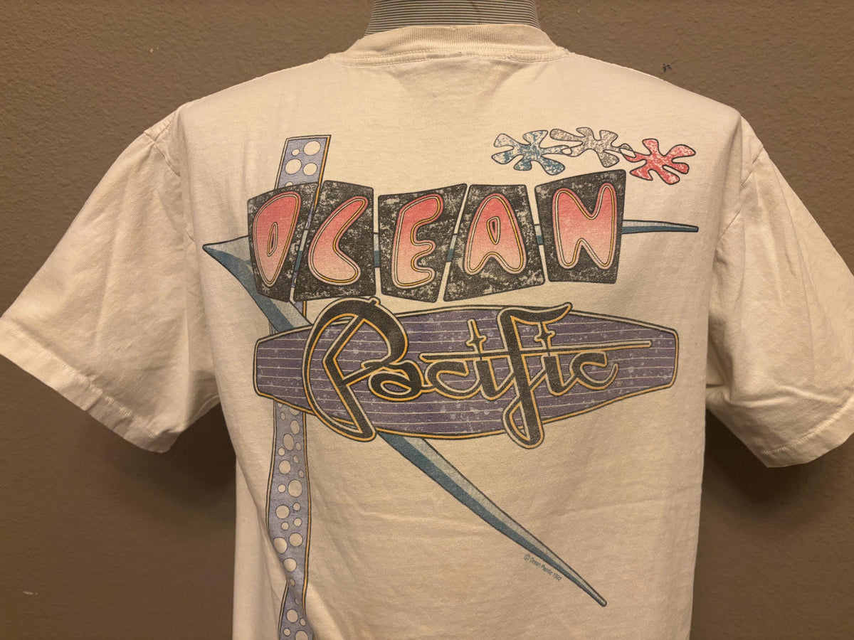 Vintage 9039s Ocean Pacific Vacation Road Sign Tshirt L Graphic Tee – Feel-Good Design · Perfect For Daily Wear