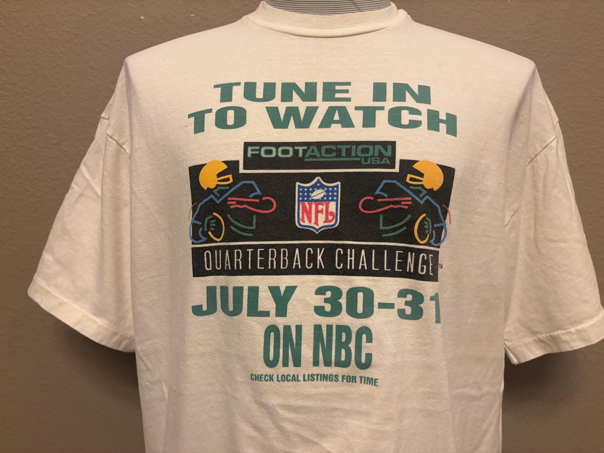 Vintage 9039s Quarterback Challenge Footaction NBC NFL Football Tshirt XL Graphic Tee – Soft Feel · Perfect For Daily Wear