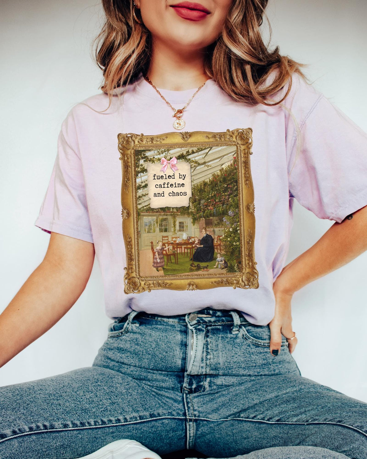 Fueled by Caffeine and Chaos Funny Saying Art History TShirt Mom Who Loves Coffee Cute Mother39s Day Present Humanities Professor Gift Graphic Tee – Soft Feel · Must-Have Style