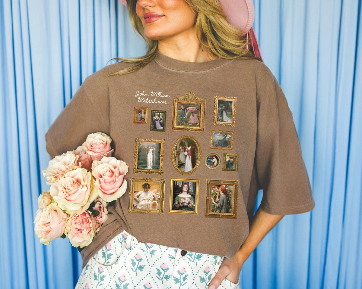 John William Waterhouse Famous Paintings Tee Shirt with Gallery Wall Vibes 19th Century Art History Gift for Humanities Major European Art Graphic Tee – Soft Feel · Perfect For Daily Wear