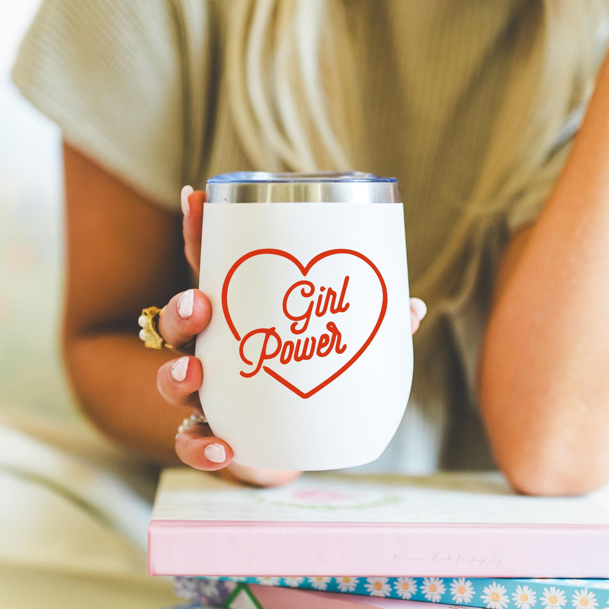 Girl Power Gift Feminist Gift Feminism Gift Gift for Her Gift for BFF Gift for Best Friend Grl Pwr Future is Female Girl power Wine Tumbler Graphic Tee – Fan Favorite · Great Gift For Fans