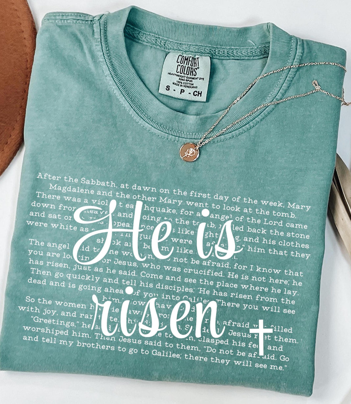 He Is Risen Tshirt Scripture Cross Gift Tee Graphic Tee – Warm & Stylish · Great Gift For Fans