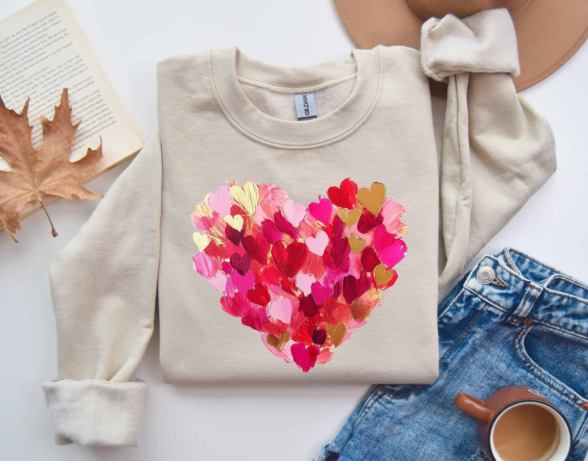 Valentine Day Heart ShirtBrushstroke HeartValentines Day ShirtValentines Day teeValentine ShirtCoquette ValentineHeart XOXO Sweatshirt Sweatshirt – Bold Style · Perfect For Daily Wear