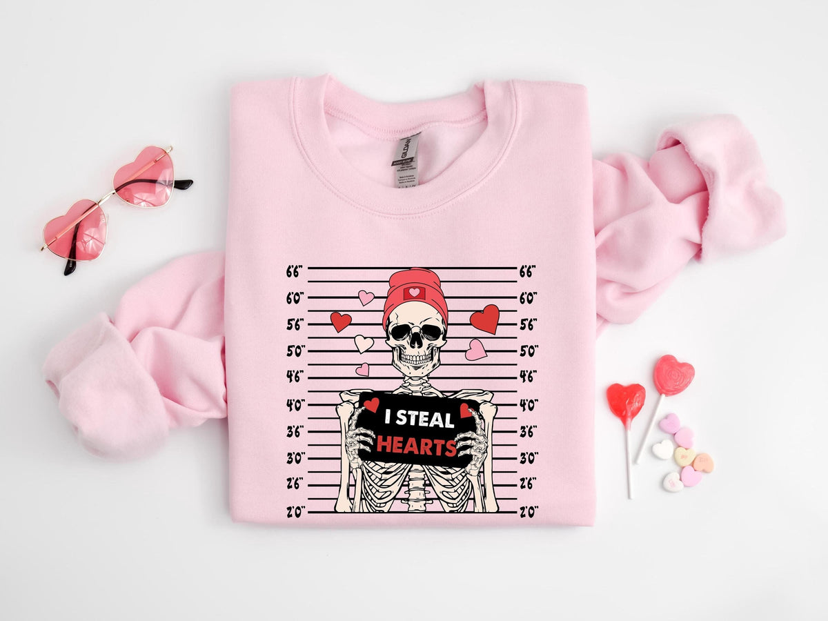 I Steal Hearts Valentines SweatshirtSkeleton Valentines Day SweatshirtFunny Skeleton SweatshirtFunny Valentines Day ShirtValentines Gift Sweatshirt – Feel-Good Design · Trending Graphic Apparel