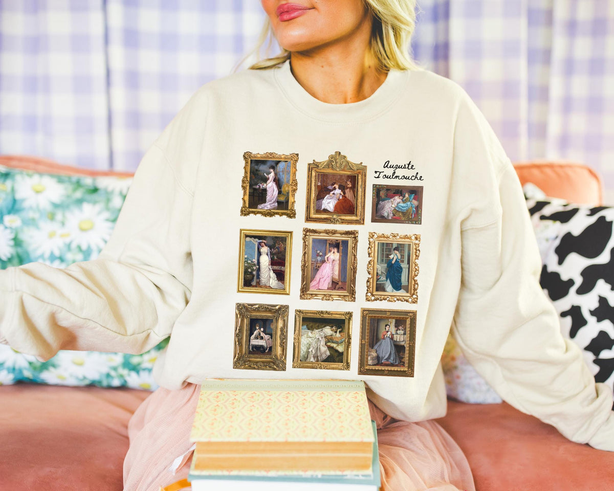 Auguste Toulmouche Famous Paintings Sewatshirt Humanities Major Friend Who Loves Art 19th Century Artwork of Women Framed Artwork Shirt Graphic Tee – Warm & Stylish · Top Pick For Any Outfit