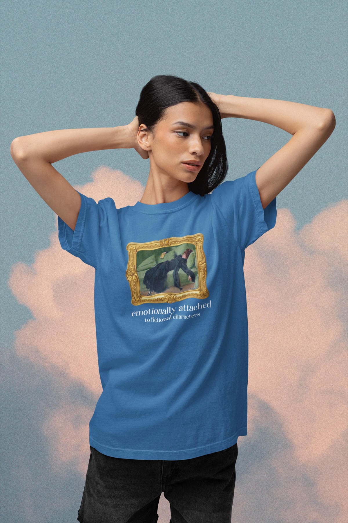 Bookish Art History Tee Shirt for Romance Reader or Book Lover Emotionally Attached to Fictional Characters Funny Bookworm Gift for Wife Graphic Tee – Premium Graphic · Trending Graphic Apparel