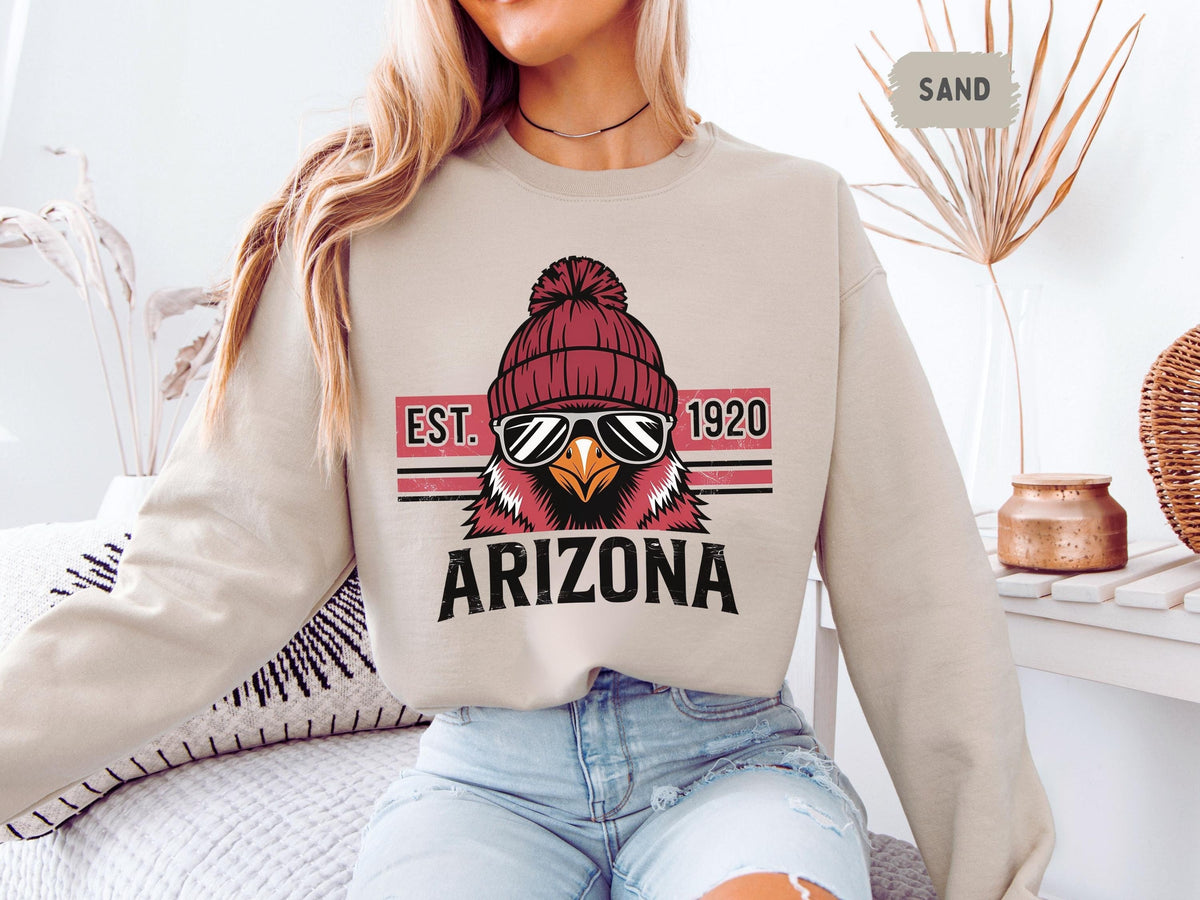 Arizona Football Sweatshirt Game Day Sweatshirt Sports Fan Gift Cardinal Football Apparel Athletic Crewneck Sweatshirt – Easygoing Wear · Perfect For Daily Wear