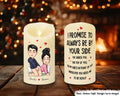 I Promise To Always Be By Your Side Couple Personalized Custom LED Candle Couple Wedding Anniversary Gift Couple Keepsake Candle Graphic Tee – Bold Style · Perfect For Daily Wear