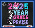 2025 New Year New Grace New Praise Png Happy New Year Png Goodbye 2024 Hello 2025 Png New Years Resolutions Christian Jesus Gift Idea Graphic Tee – Feel-Good Design · Great Gift For Fans