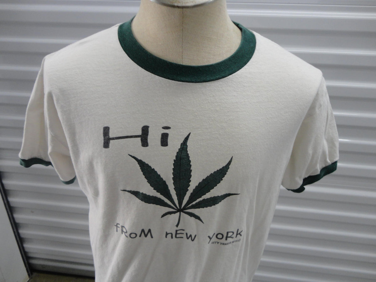 Vintage Hi From New York City Tourist Ringer T Shirt M Graphic Tee – Feel-Good Design · Great Gift For Fans