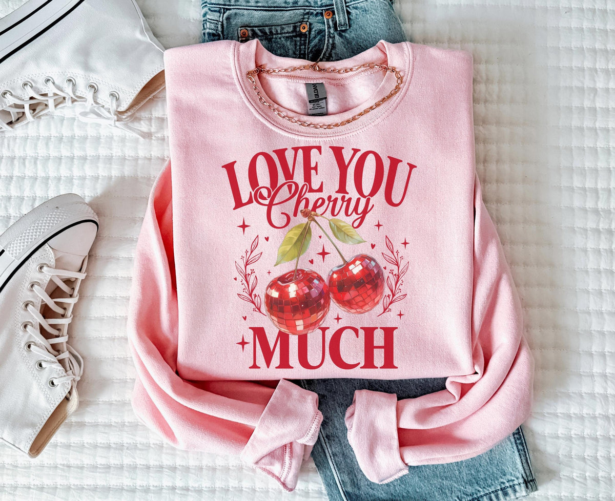 Love You Cherry Much Valentine39s Day Sweatshirt Womens Valentines Day Sweatshirt Retro Valentines Day Shirt Cute Valentines Shirt Sweatshirt – Feel-Good Design · Trending Graphic Apparel