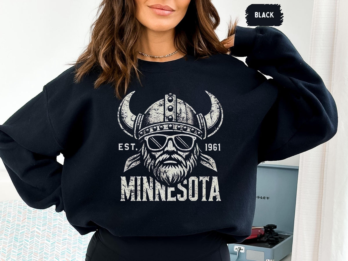 Minnesota Football Sweatshirt Viking Fan Gear Football Team Apparel Sports Fan Gift Game Day Sweatshirt Minnesota Fan Sweater Sweatshirt – Premium Graphic · Trending Graphic Apparel