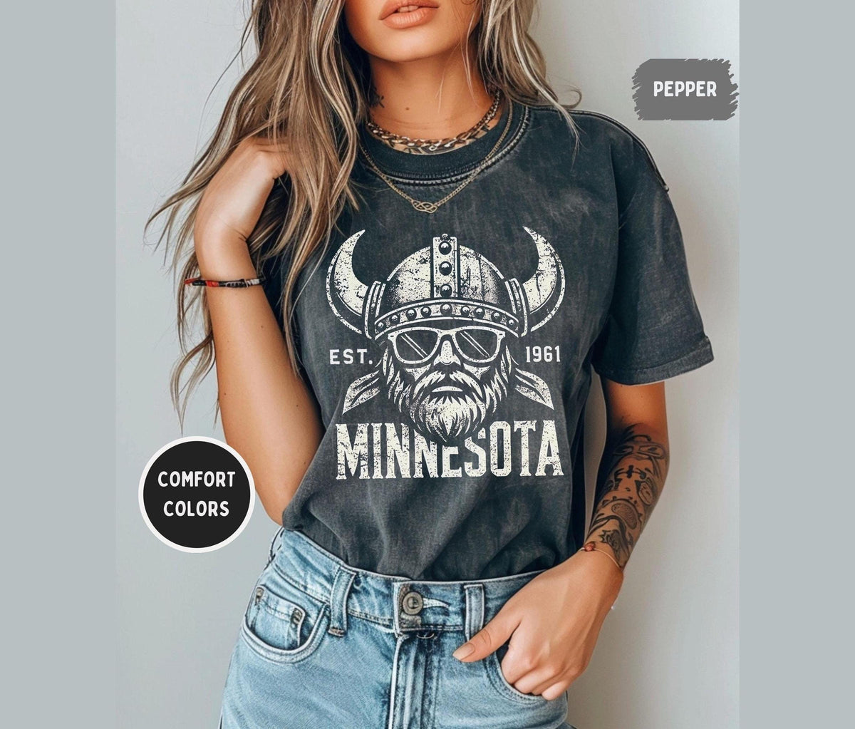 Minnesota Football Comfort Colors Tshirt Viking Fan Shirt Football Team Tee Game Day Apparel Sports Lover Gift Minnesota Game Day tee Graphic Tee – Soft Feel · Must-Have Style