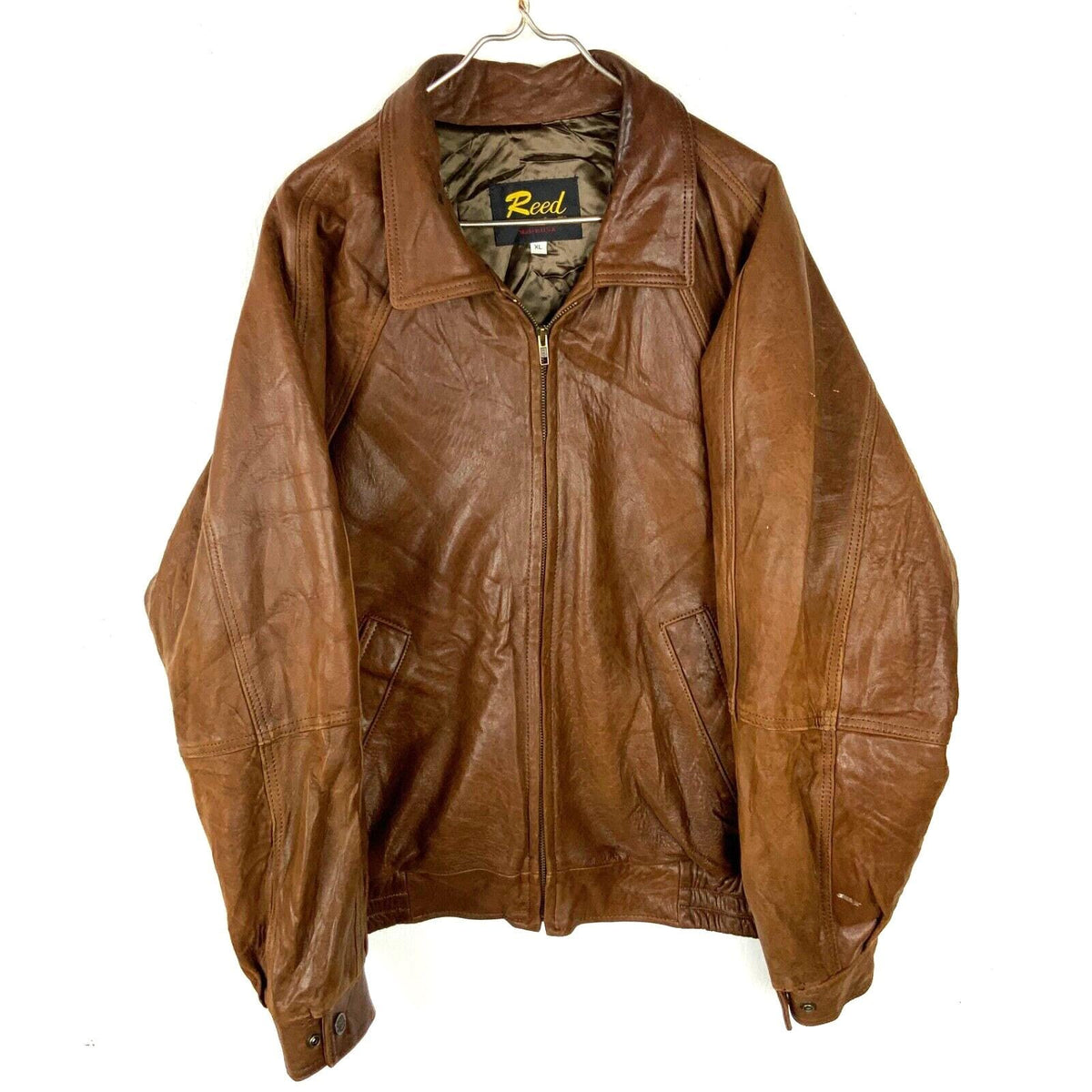 Vintage Reed Leather Bomber Jacket Biker Brown Extra Large Full Zip Made In Usa Graphic Tee – Easygoing Wear · Top Pick For Any Outfit