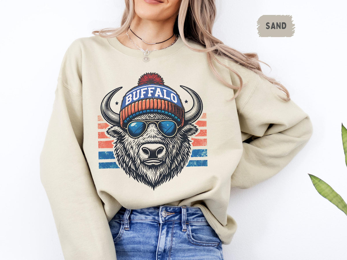 Buffalo Football Sweatshirt Sports Team Apparel Game Day Clothing Team Spirit Jumper Football Fan Gift Crew Neck Pullover Sweatshirt – Bold Style · Top Pick For Any Outfit