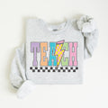 Teach Sweatshirt Cute Teacher Sweatshirt Teacher Appreciation Gift Back To School Elementary Teacher Shirt Varsity Teach Sweatshirt Sweatshirt – Feel-Good Design · Trending Graphic Apparel