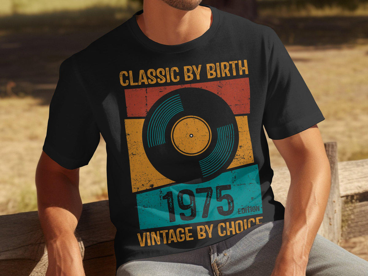 50th Birthday Gifts 1975 Disco Era Vinyl Record Music Design TShirt Classic 70s Birthday Gift for Men Retro Style Apparel 70 Years Old Graphic Tee – Warm & Stylish · Great Gift For Fans