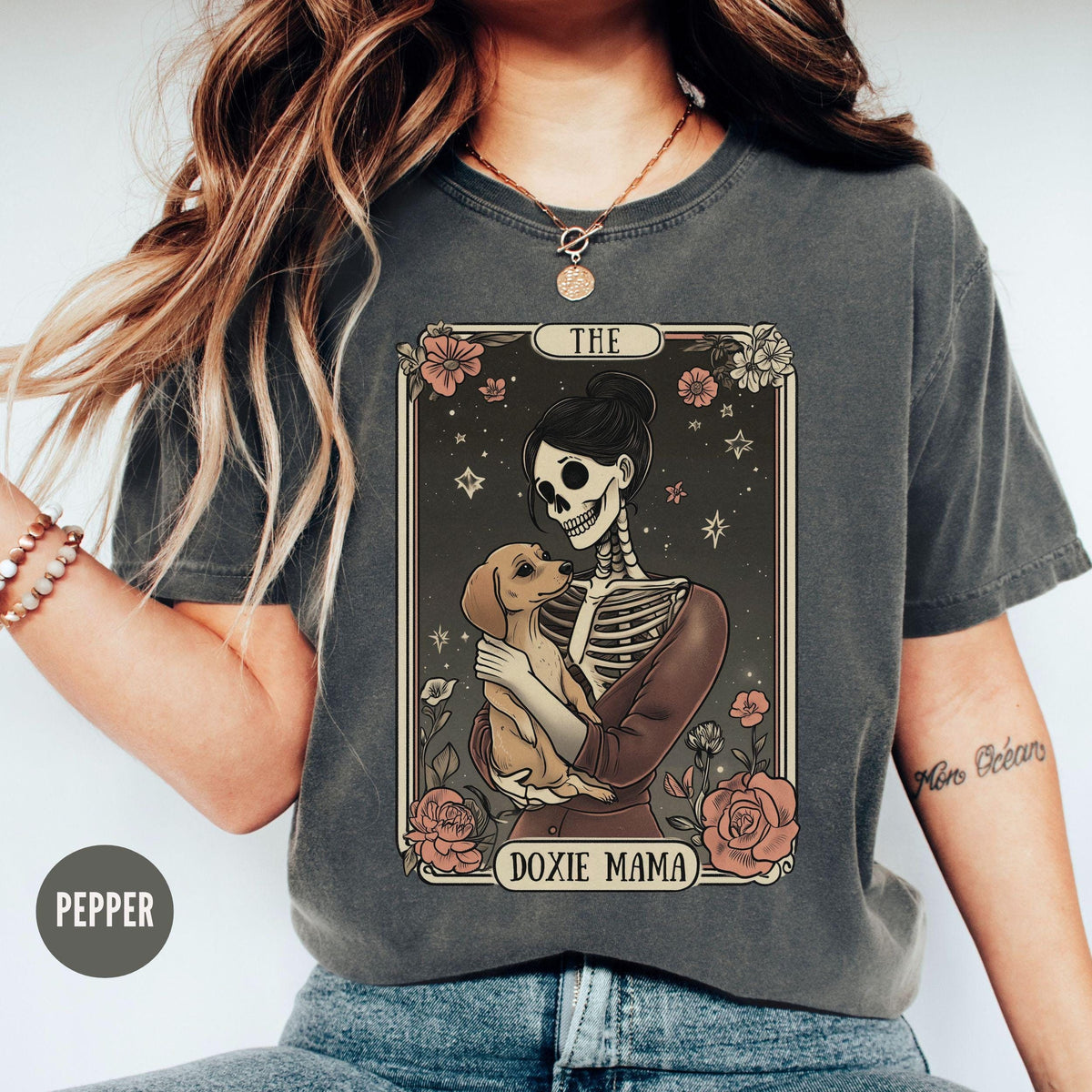 Dachshund Shirt Dachshund Mom Tarot Card Tshirt Doxie Mama shirt Wiener Dog Halloween Tee Dachshund Dog Shirt for Women Graphic Tee – Aesthetic Look · High-Quality Print