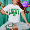 Faux Sequins Lucky Tshirt St Patricks Day Saint Paddys Day Saint Patricks Day Cute St Patricks Day Shirt Lucky Tee Graphic Tee – Everyday Comfort · Trending Graphic Apparel