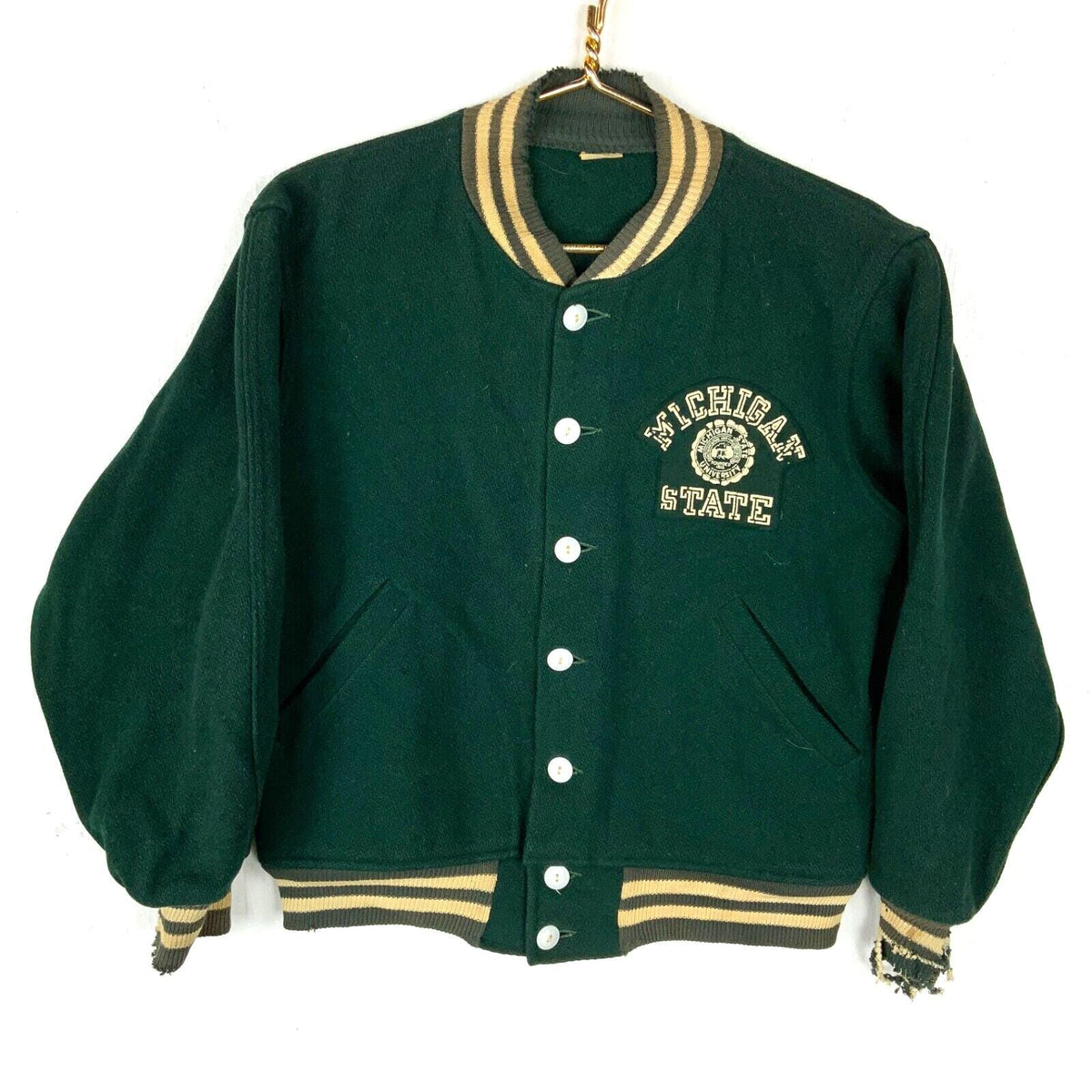 Vintage 1950s Michigan State Champion Medium Wool Sweater Jacket Ncaa Varsity Graphic Tee – Premium Graphic · Perfect For Daily Wear