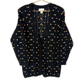 Vintage Grandma Knit Cardigan Sweater Womens Medium Black Pattern 90s Graphic Tee – Fan Favorite · High-Quality Print