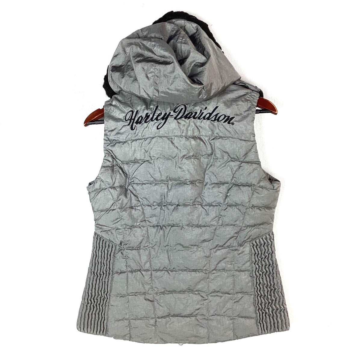 Harley Davidson Motorcycles Hooded Women39s Puffer Vest Jacket Size Medium Gray Graphic Tee – Fan Favorite · High-Quality Print