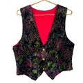 Vintage Grandma Handmade Vest Womens Small Black Floral Embroidered Graphic Tee – Bold Style · Must-Have Style