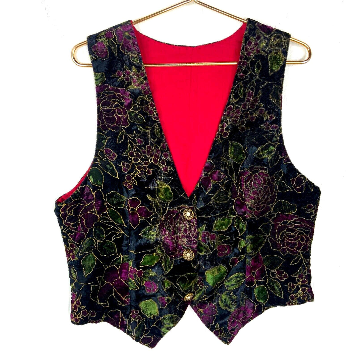 Vintage Grandma Handmade Vest Womens Small Black Floral Embroidered Graphic Tee – Bold Style · Must-Have Style
